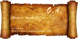 Obert András névjegykártya